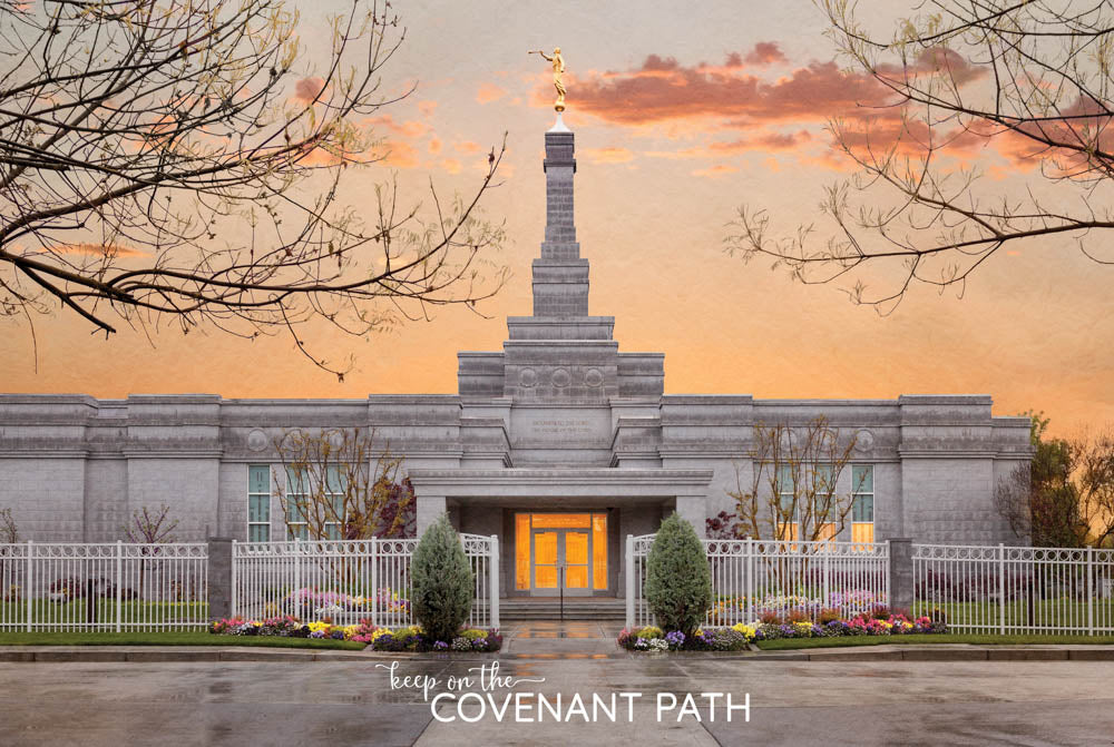 Fresno Temple - Sunrise 12x18 repositionable poster