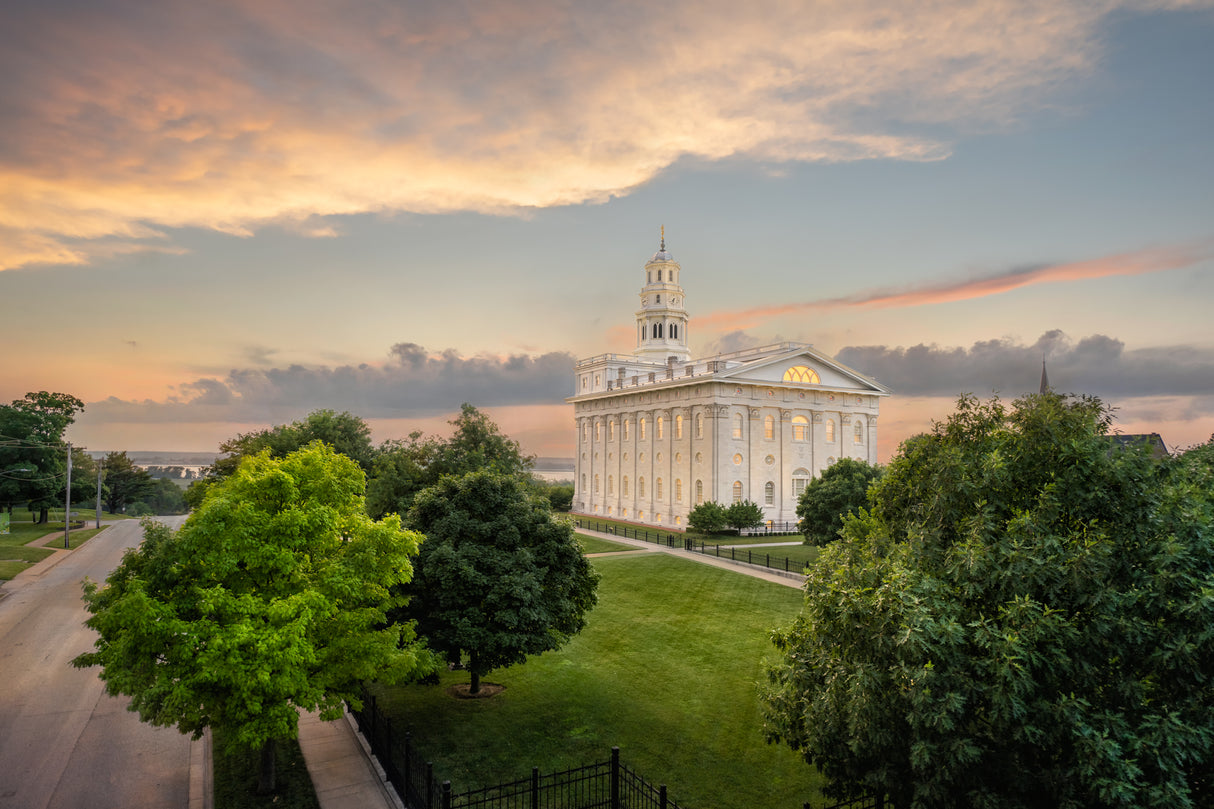 Nauvoo Illinois Temple - Looking West at Sunset