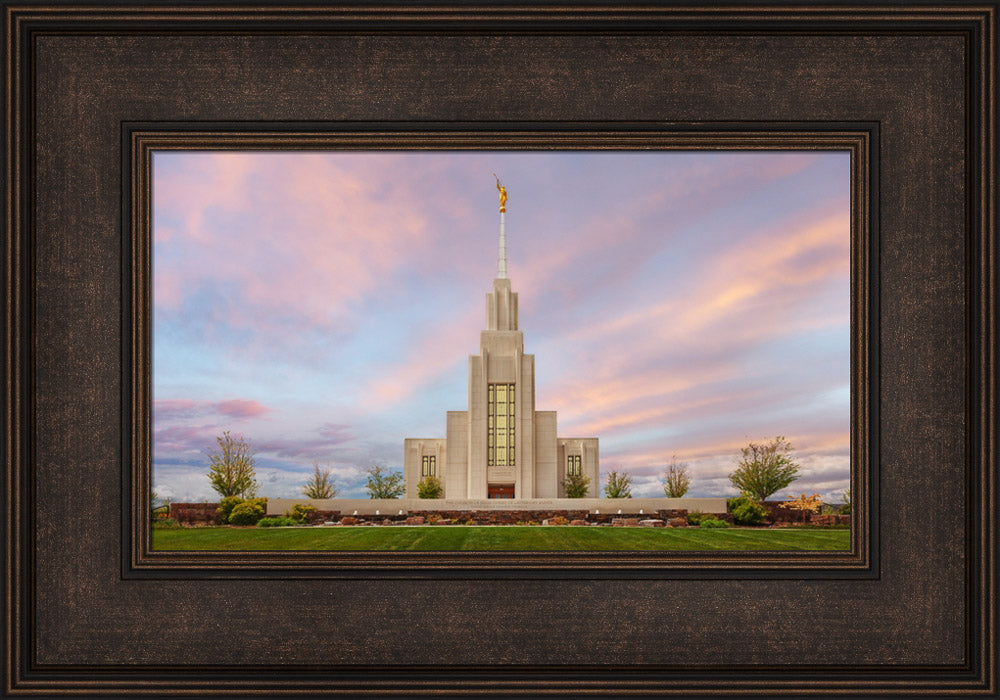 Twin Falls Temple - Evening Glow by Robert A Boyd
