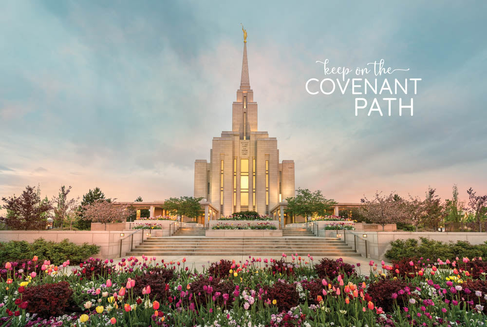 Oquirrh Mountain Temple - Spring Splendor 12x18 repositionable poster
