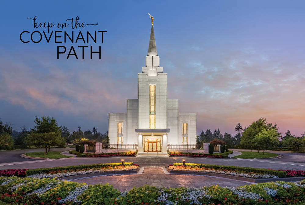 Vancouver Temple - Garden Sunset 12x18  repositionable poster
