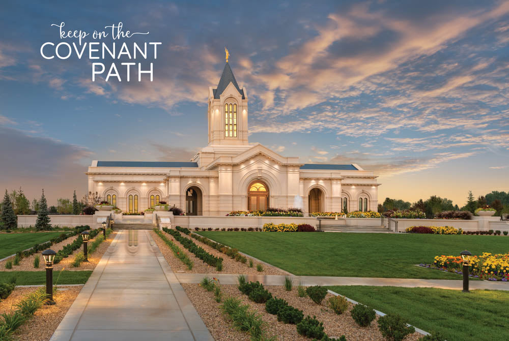 Fort Collins Temple - Sunset Lights 12x18 repositionable poster