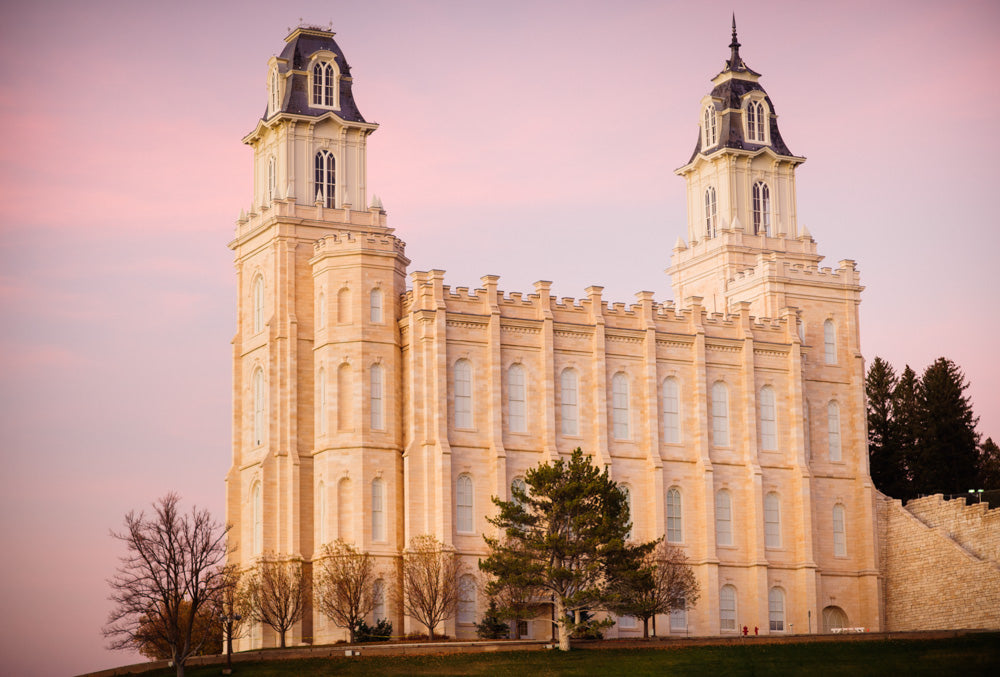 Manti Temple - Pink Sky