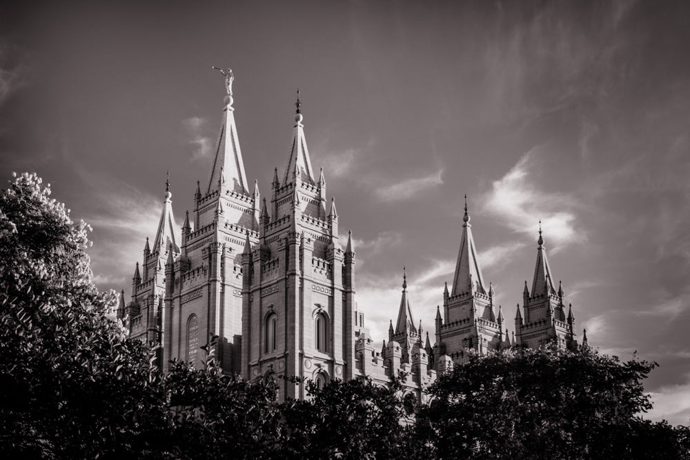 Salt Lake Temple - Black and White