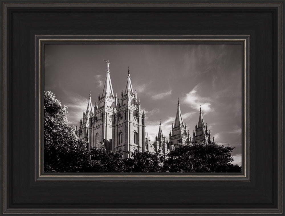 Salt Lake Temple - Black and White