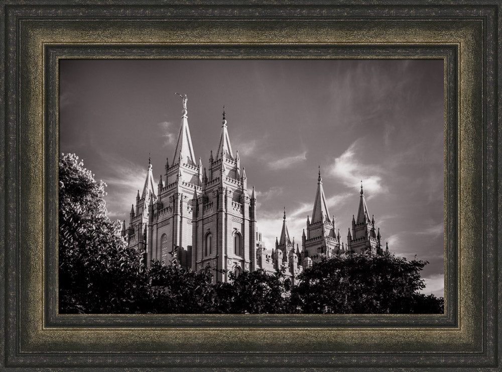 Salt Lake Temple - Black and White