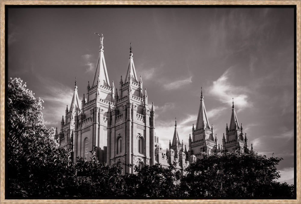 Salt Lake Temple - Black and White