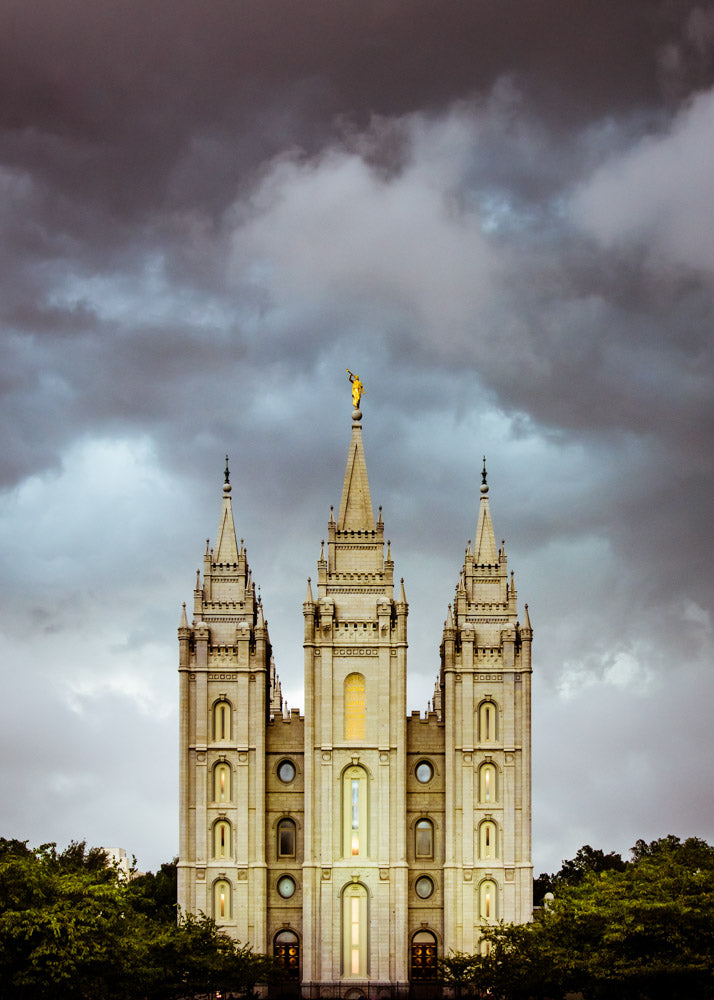 Salt Lake Temple - Storm Clouds