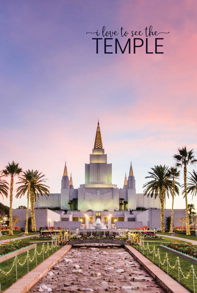 Oakland Temple - Font Sunset 12x18  repositionable poster