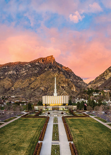 Provo Temple - Sunset Over the Mountain 5x7 print