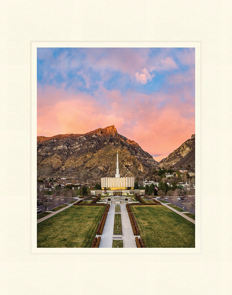 Provo Temple - Sunset Over the Mountain