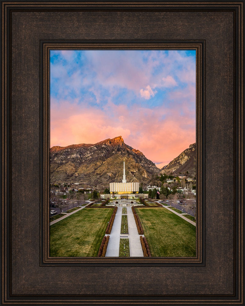 Provo Temple - Sunset Over the Mountain