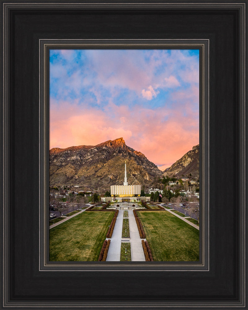 Provo Temple - Sunset Over the Mountain