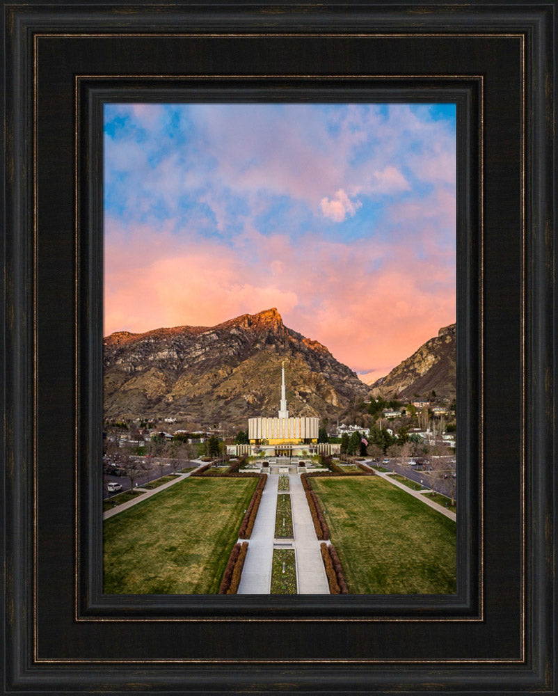Provo Temple - Sunset Over the Mountain