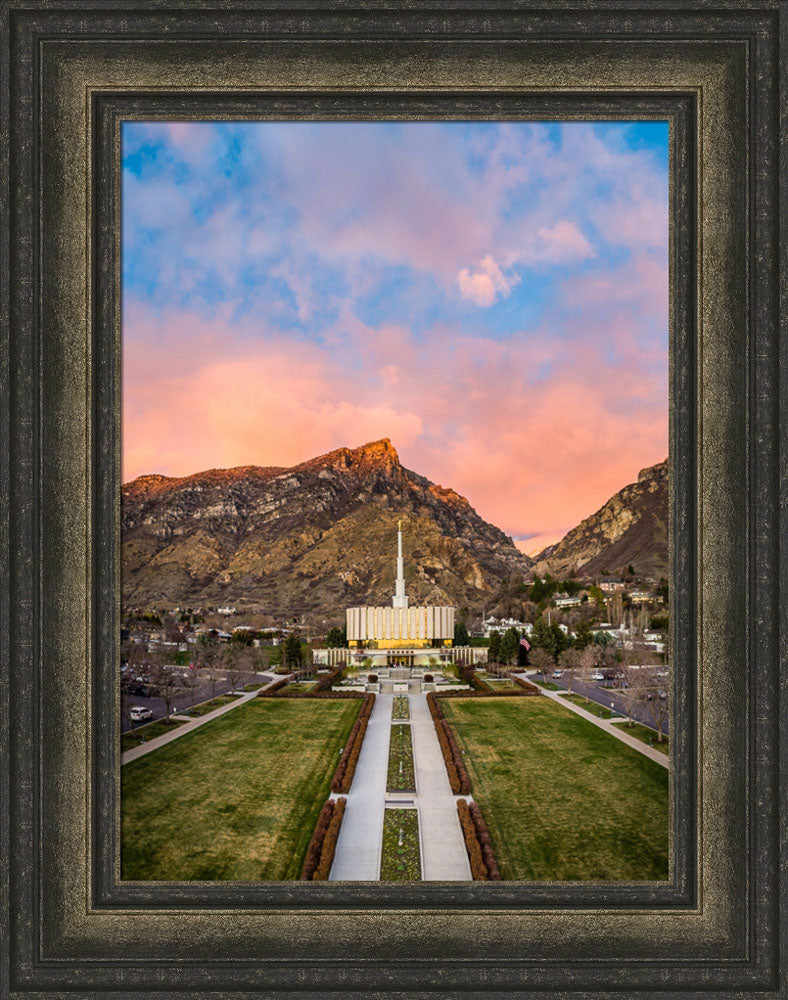 Provo Temple - Sunset Over the Mountain