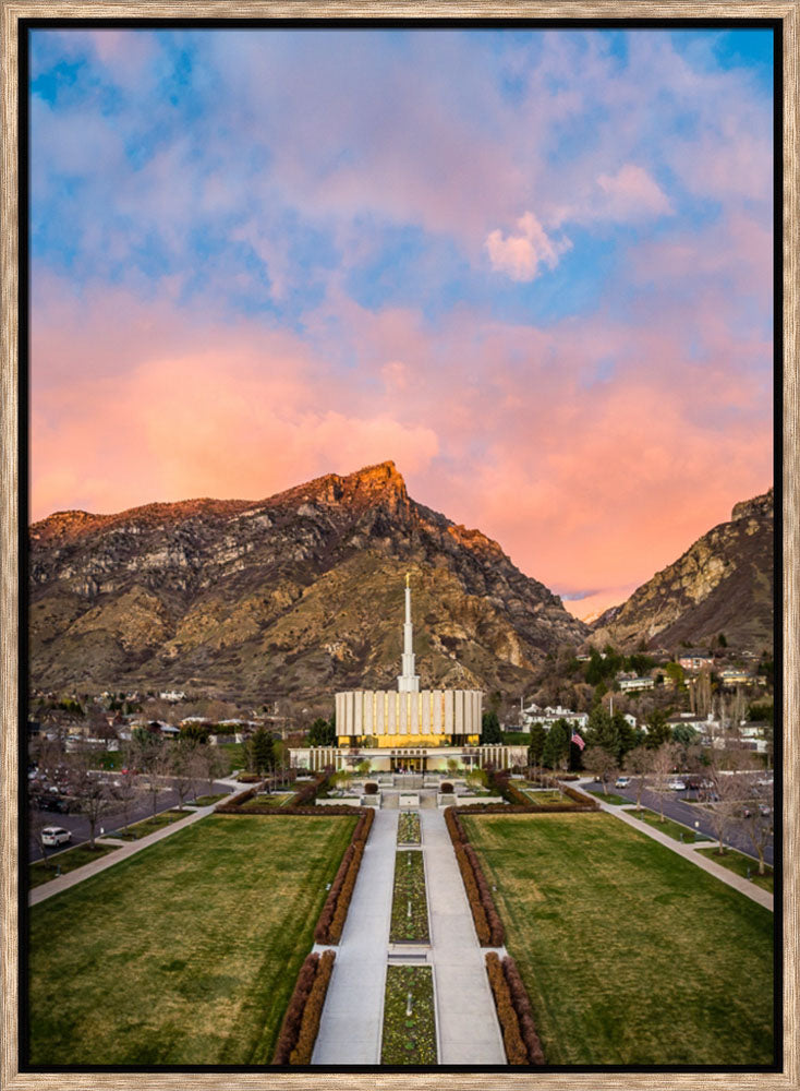 Provo Temple - Sunset Over the Mountain