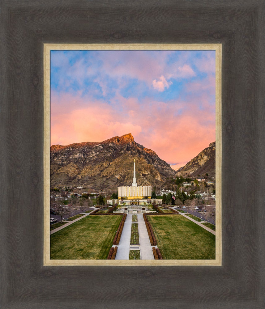 Provo Temple - Sunset Over the Mountain
