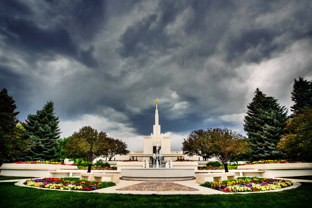 Denver Temple - Stormy Skies