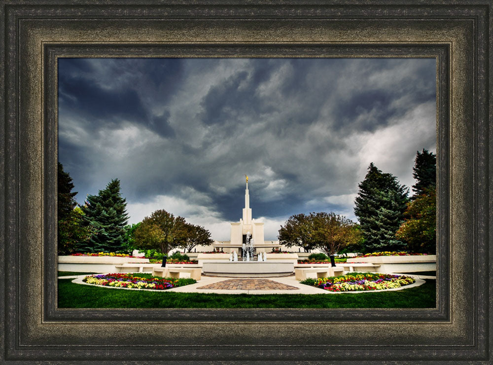Denver Temple - Stormy Skies