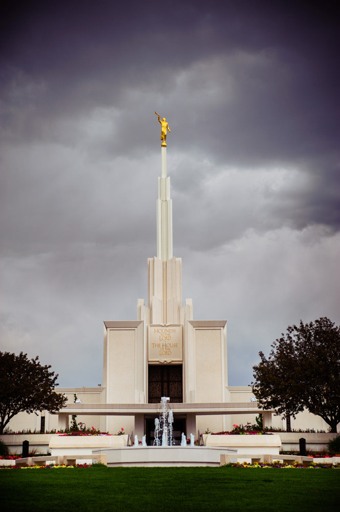 Denver Temple - Stormy Fountain