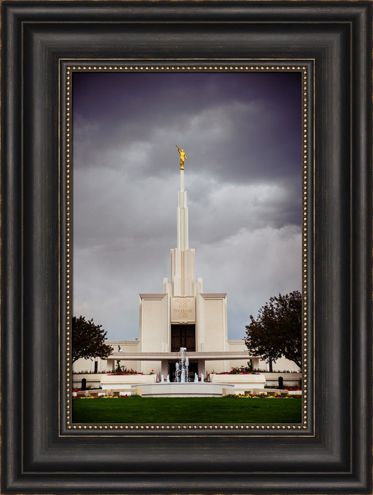 Denver Temple - Stormy Fountain