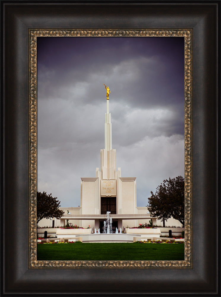 Denver Temple - Stormy Fountain