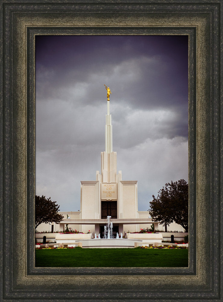 Denver Temple - Stormy Fountain