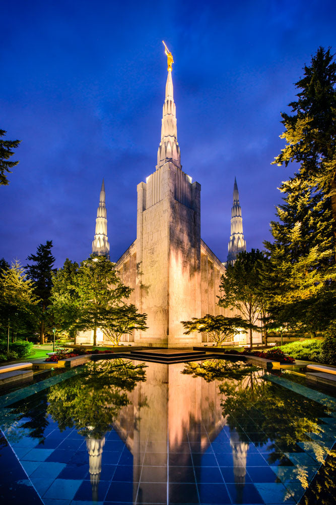 Portland Temple - Reflections in Blue