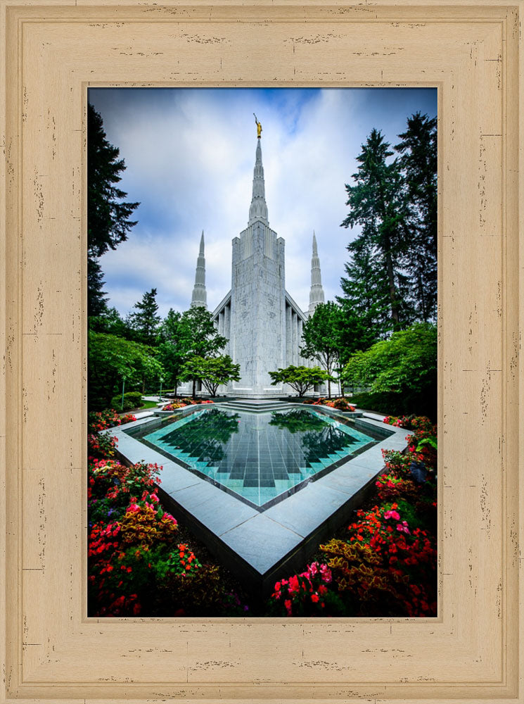 Portland Temple - Garden Reflection Pool by Scott Jarvie