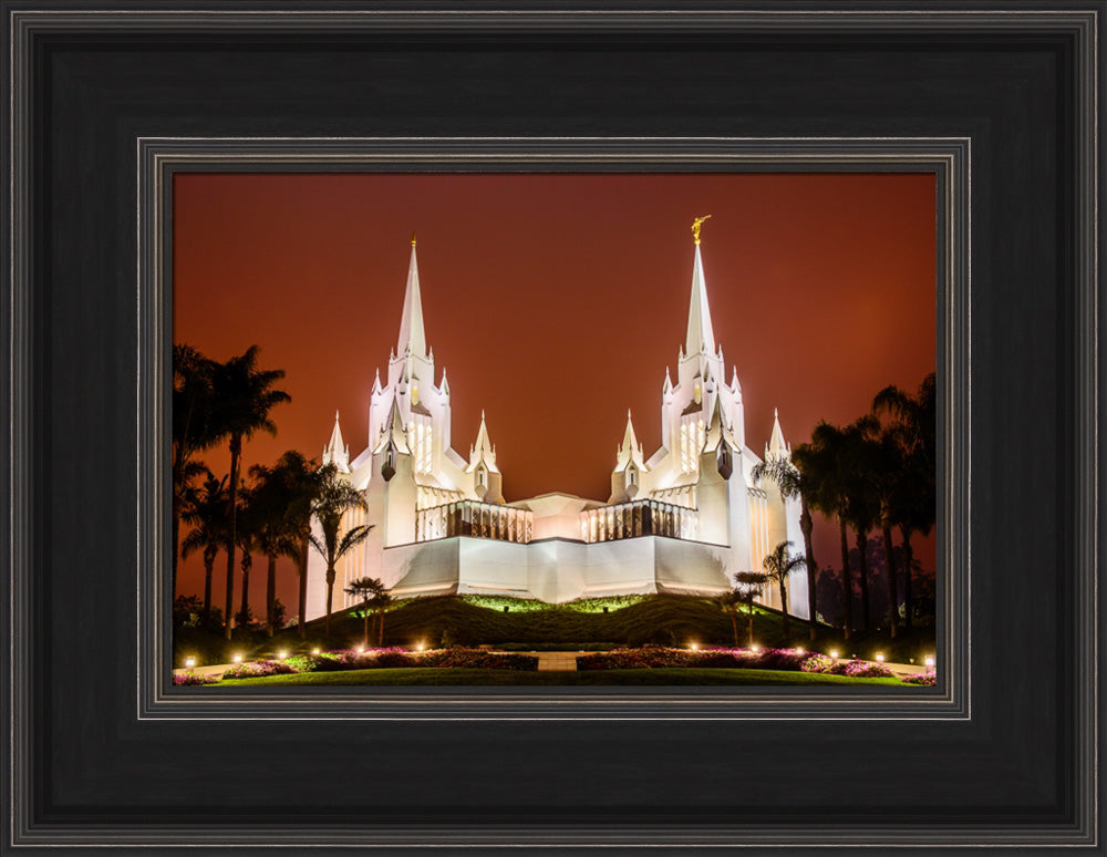 San Diego Temple - Sunset on Fire