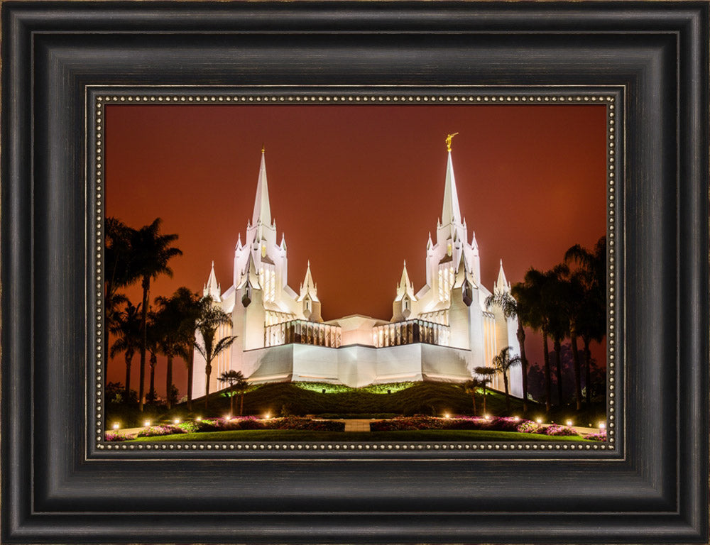 San Diego Temple - Sunset on Fire