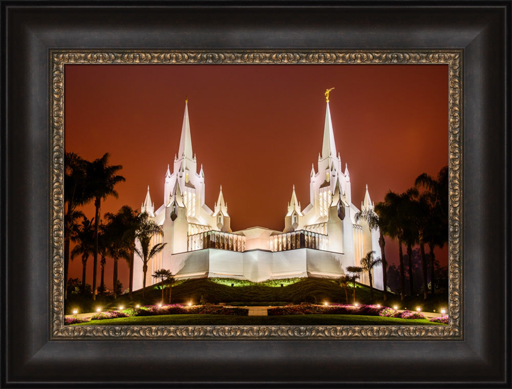 San Diego Temple - Sunset on Fire