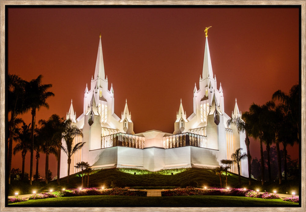 San Diego Temple - Sunset on Fire