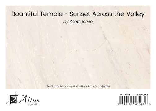 Bountiful Temple - Sunset Across the Valley 5x7 print