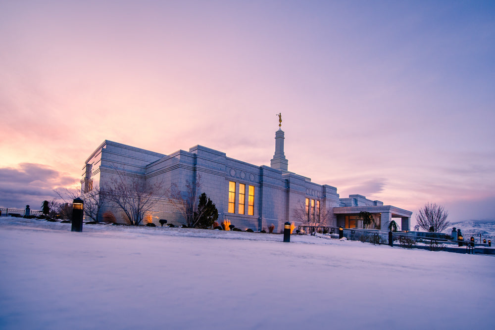 Reno Temple - Snow Sunrise