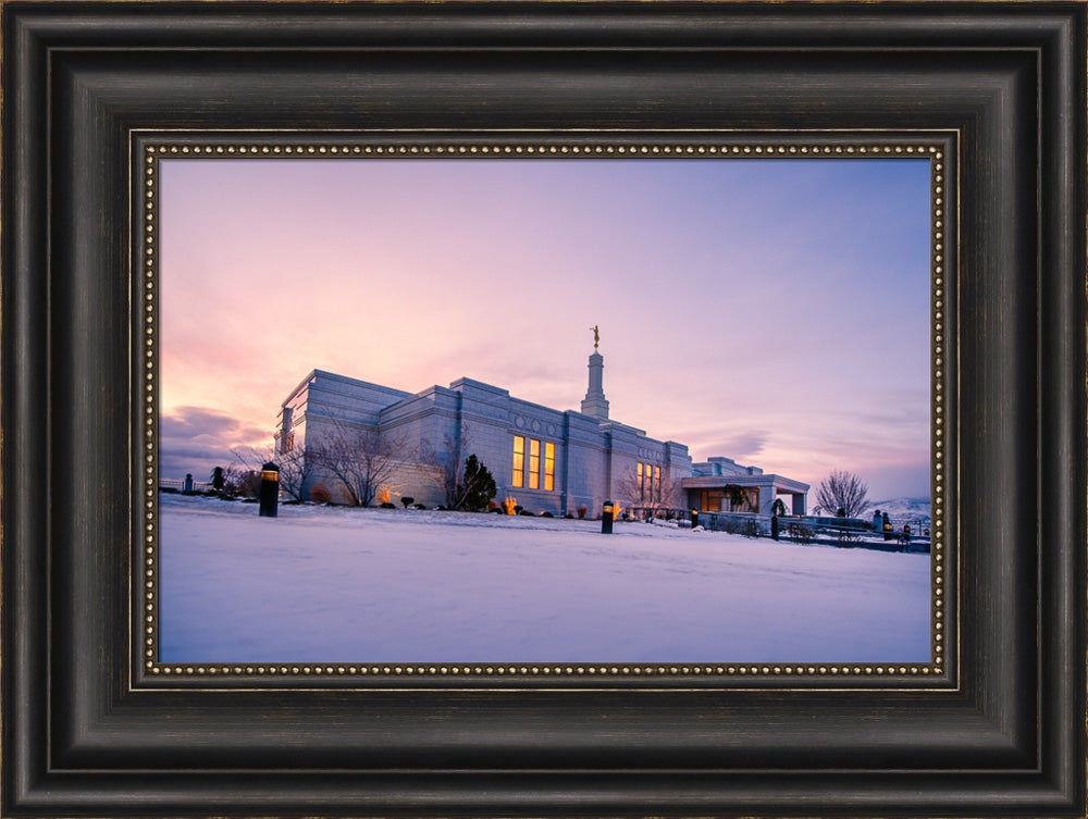 Reno Temple - Snow Sunrise