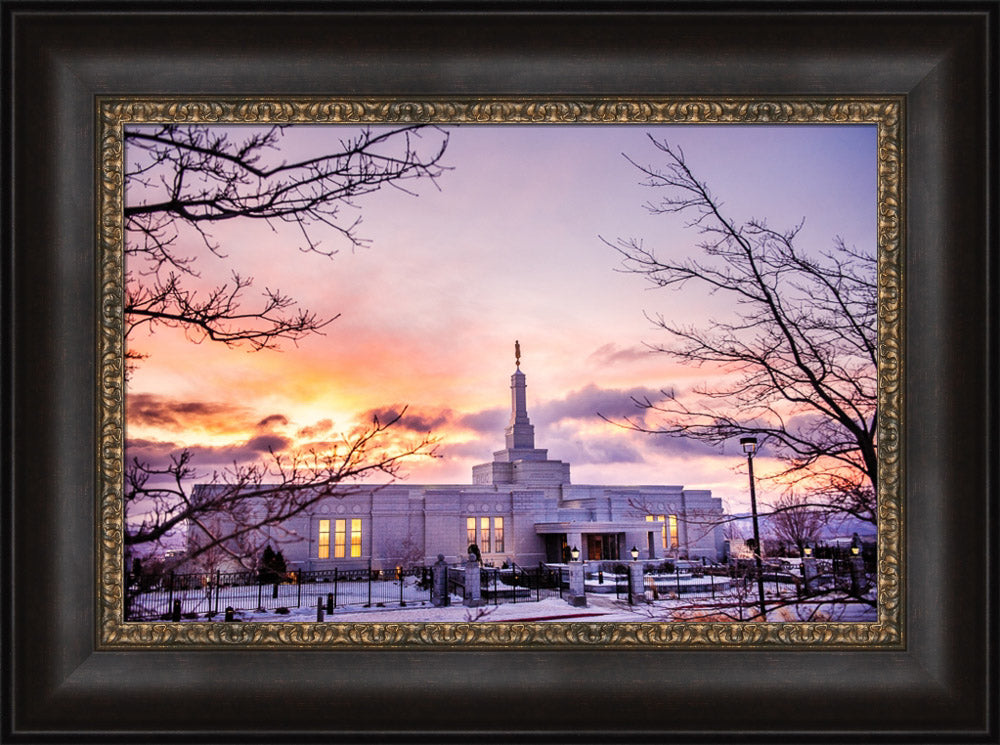 Reno Temple - Sunrise through the Trees