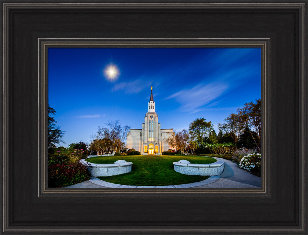 Boston Temple - Moonlight View