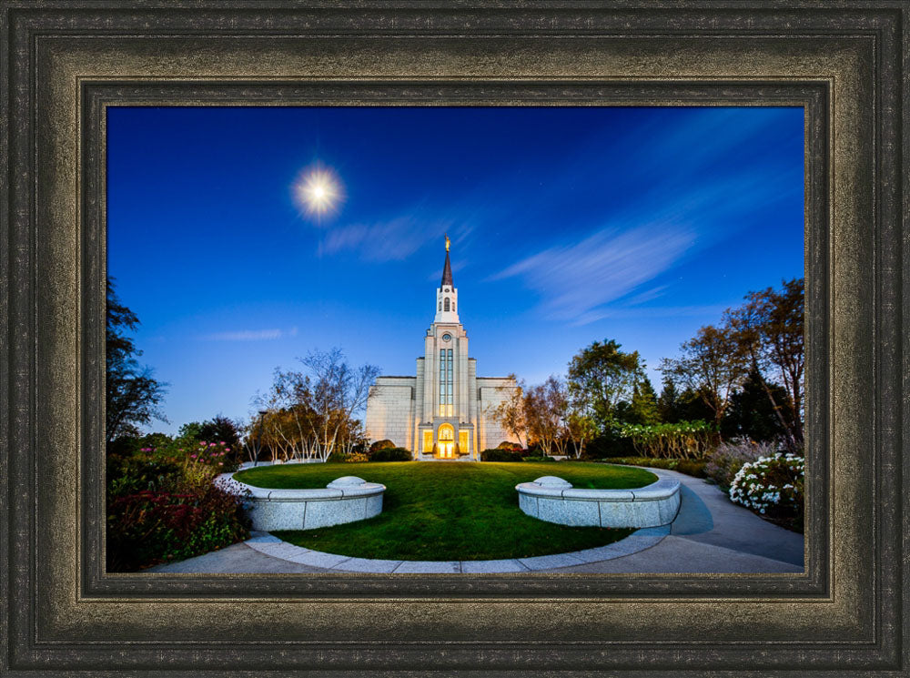 Boston Temple - Moonlight View