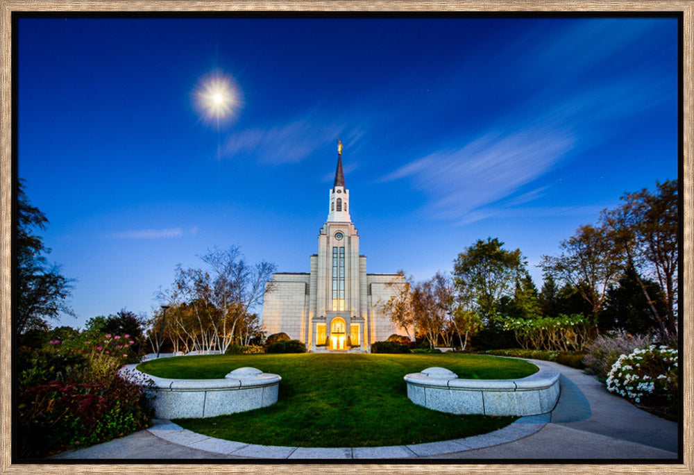 Boston Temple - Moonlight View