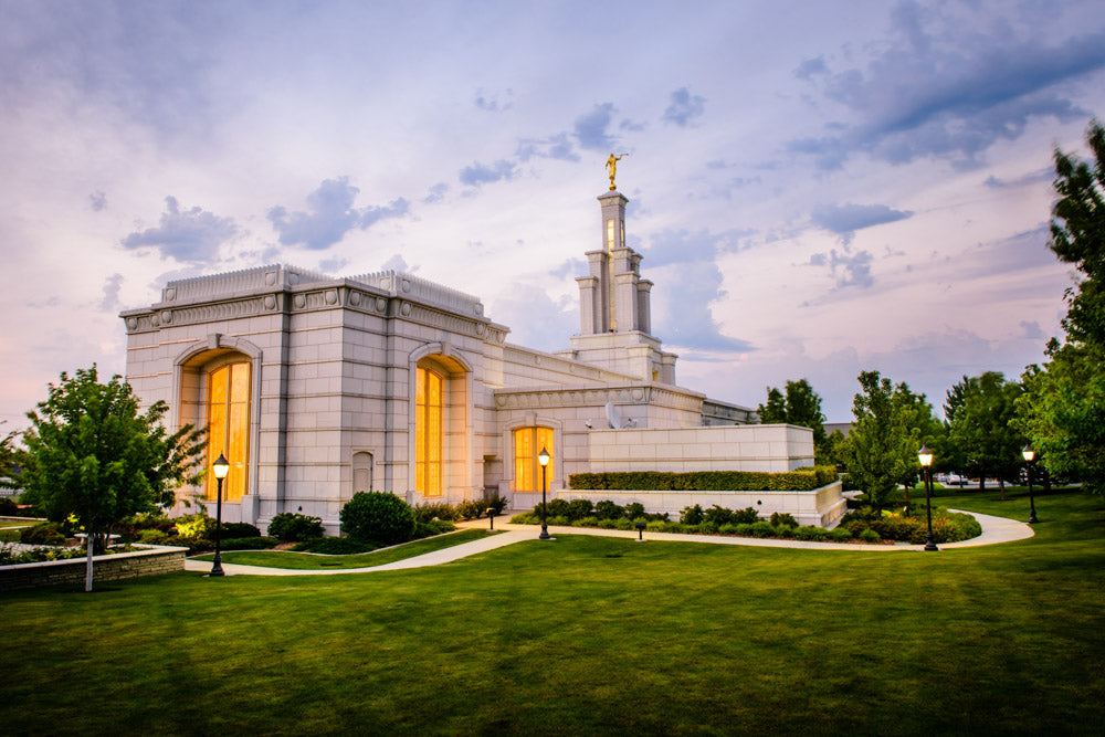 Columbia River Temple - Sunset Behind the Temple
