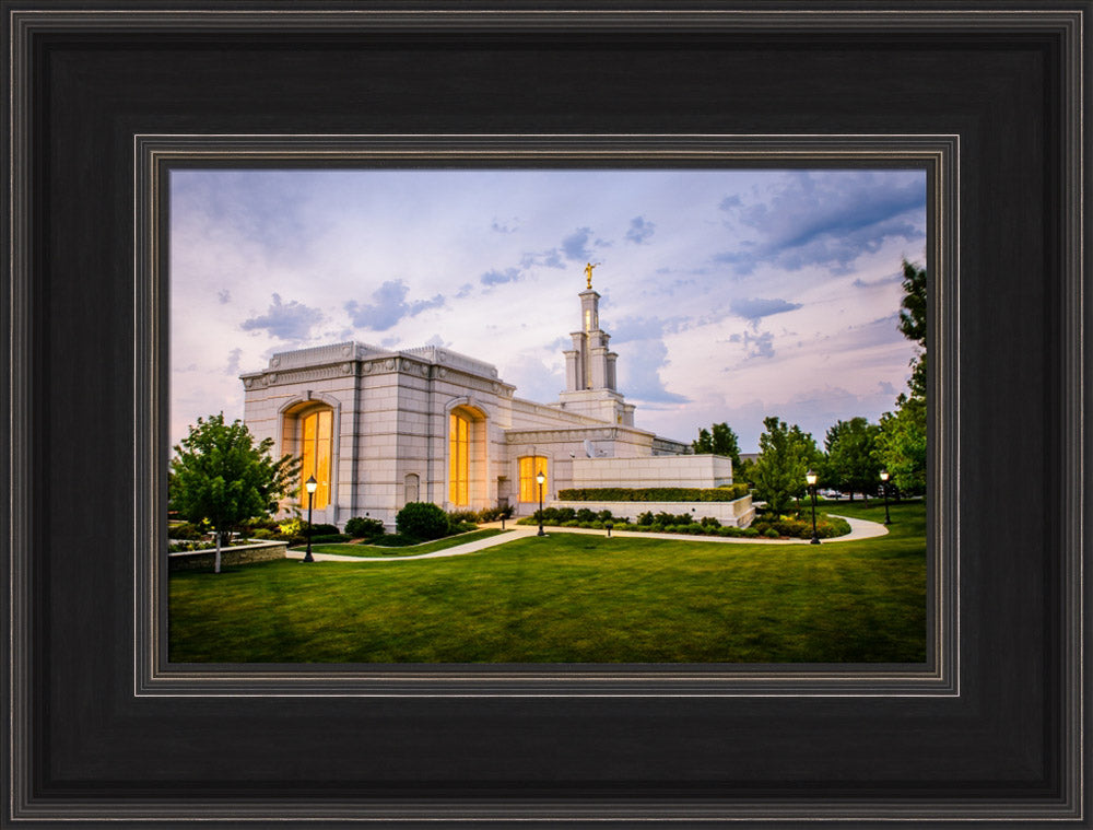 Columbia River Temple - Sunset Behind the Temple