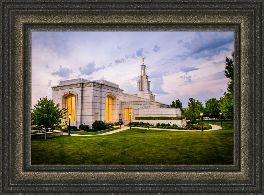 Columbia River Temple - Sunset Behind the Temple