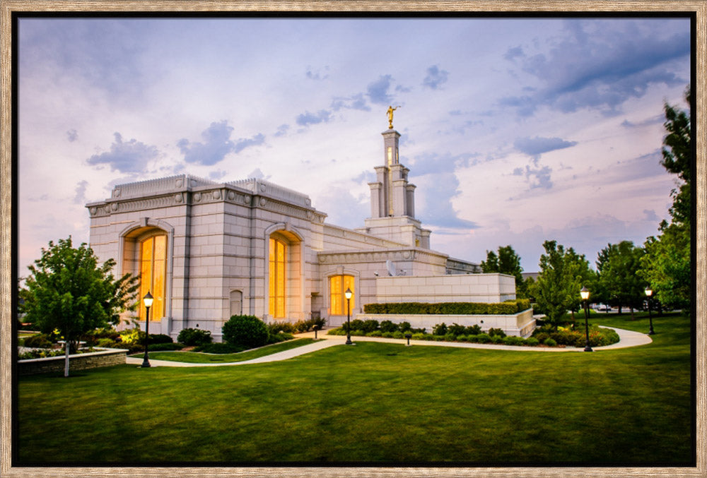 Columbia River Temple - Sunset Behind the Temple