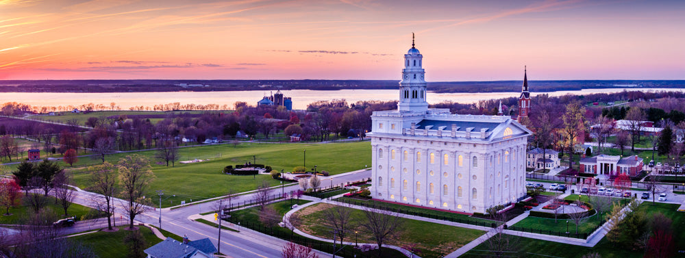 Nauvoo Temple - Mississippi Sunset