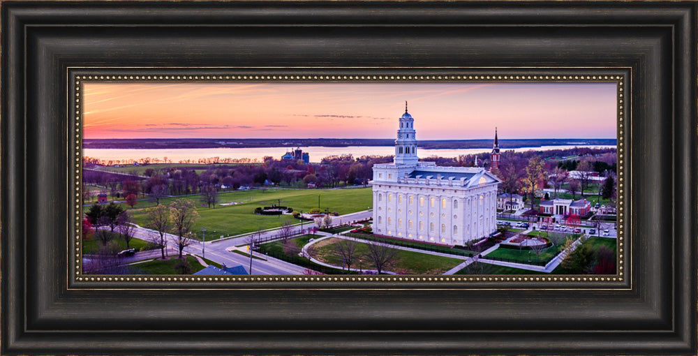Nauvoo Temple - Mississippi Sunset