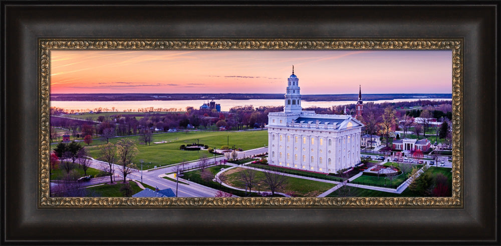 Nauvoo Temple - Mississippi Sunset