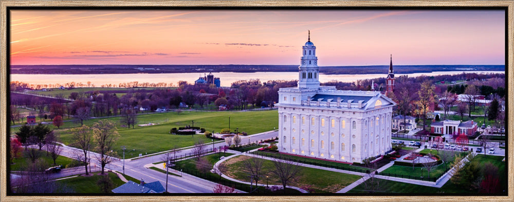 Nauvoo Temple - Mississippi Sunset