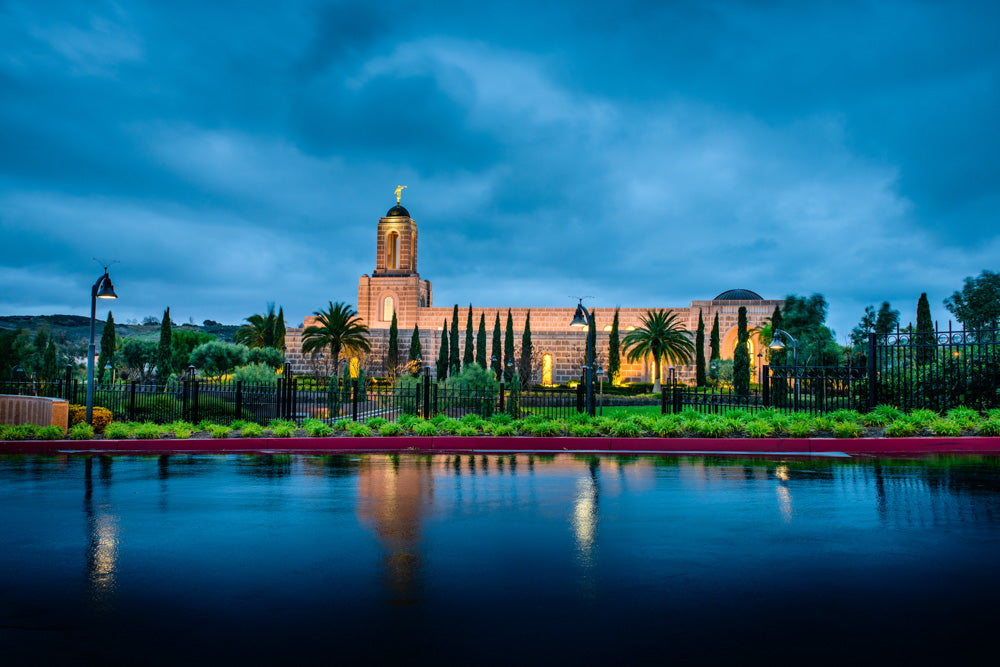 Newport Beach Temple - After Morning Rain Storm