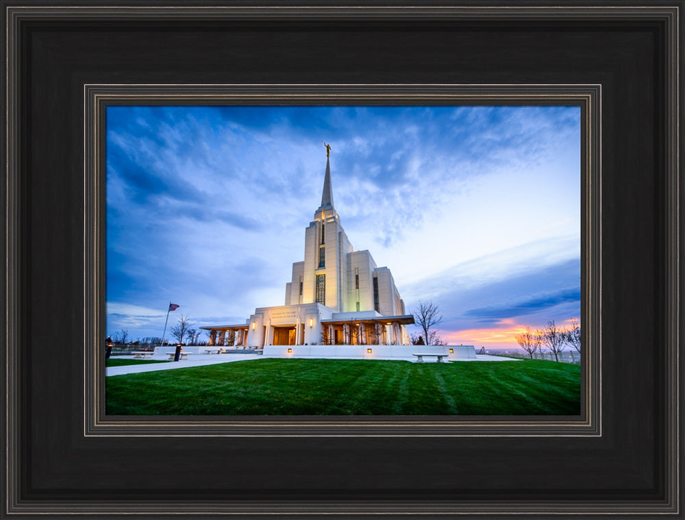 Rexburg Temple - Sunset from the Front